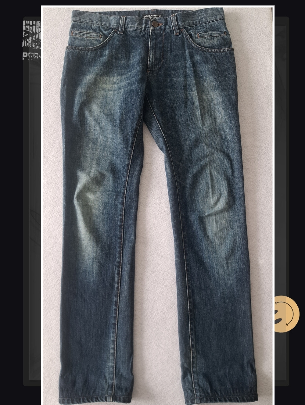 Dolce & Gabbana Blue Straight Leg Distressed Jeans
